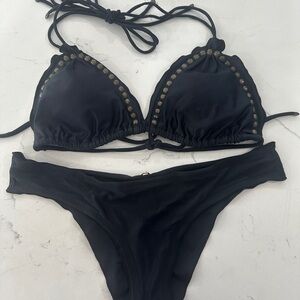 Vix Black Bikini with Gold Detailing